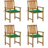 Image de vidaXL Chaises de jardin avec coussins lot de 4 Bois d'acacia massif
