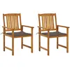 Image de vidaXL Chaises de jardin avec coussins lot de 2 Bois d'acacia massif