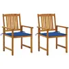 Image de vidaXL Chaises de jardin avec coussins lot de 2 Bois d'acacia massif