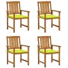Image de Chaises de jardin avec coussins lot de 4 Bois d acacia massif
