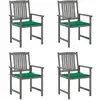 Image de vidaXL Chaises de jardin et coussins lot de 4 Gris Bois acacia massif