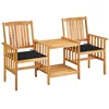 Image de vidaXL Acacia Solide Chaises de Jardin avec Table à Thé et Coussins Salon de Jardin Ensemble de Meubles de Terrasse Mobilier de Bistro Extérieur