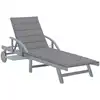 Image de vidaXL Chaise longue de jardin avec coussin Bois d'acacia solide