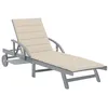 Image de Chaise longue de jardin avec coussin Bois d acacia solide