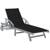 Image de vidaXL Chaise longue de jardin avec coussin Bois d'acacia solide