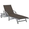 Image de vidaXL Chaise Longue de Jardin avec Coussin Bain de Soleil d'Extérieur Chaise Longue de Plage Transat de Patio Terrasse Bois d'Acacia Massif
