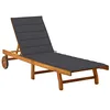 Image de vidaXL Chaise Longue de Jardin avec Coussin Transat de Patio Bain de Soleil d'Extérieur Chaise Longue de Terrasse Plage Bois d'Acacia Massif