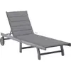 Image de vidaXL Chaise longue de jardin avec coussin Gris Bois d'acacia solide