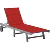 Image de vidaXL Chaise longue de jardin avec coussin Gris Bois d'acacia solide