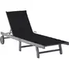 Image de vidaXL Chaise longue de jardin avec coussin Gris Bois d'acacia solide