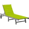 Image de vidaXL Chaise longue de jardin avec coussin Gris Bois d'acacia solide