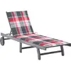 Image de vidaXL Chaise longue de jardin avec coussin Gris Bois d'acacia solide