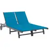 Image de vidaXL Chaise longue de jardin 2 places avec coussin Gris Acacia