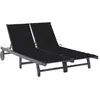 Image de vidaXL Chaise longue de jardin 2 places avec coussin Gris Acacia