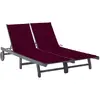 Image de vidaXL Chaise longue de jardin 2 places avec coussin Gris Acacia