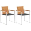Image de Chaises de jardin avec coussins lot de 2 Acacia solide et acier