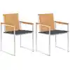 Image de vidaXL Chaises de jardin avec coussins lot de 2 Teck solide et acier