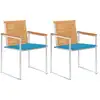 Image de vidaXL Chaises de jardin avec coussins lot de 2 Teck solide et acier