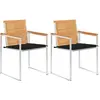 Image de vidaXL Chaises de jardin avec coussins lot de 2 Teck solide et acier