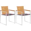 Image de vidaXL Chaises de jardin avec coussins lot de 2 Teck solide et acier