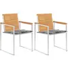Image de vidaXL Chaises de jardin avec coussins lot de 2 Teck solide et acier