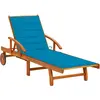 Image de vidaXL Chaise longue de jardin avec coussin Bois d'acacia solide