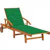Image de vidaXL Chaise longue de jardin avec coussin Bois d'acacia solide