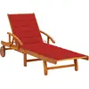 Image de vidaXL Chaise longue de jardin avec coussin Bois d'acacia solide