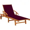 Image de vidaXL Chaise longue de jardin avec coussin Bois d'acacia solide