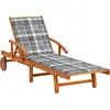 Image de vidaXL Chaise longue de jardin avec coussin Bois d'acacia solide