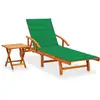 Image de vidaXL Chaise longue de jardin avec table et coussin Bois d'acacia