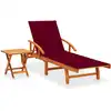 Image de vidaXL Chaise longue de jardin avec table et coussin Bois d'acacia