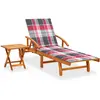 Image de vidaXL Chaise longue de jardin avec table et coussin Bois d'acacia
