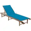 Image de vidaXL Chaise longue de jardin avec coussin Bambou