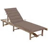 Image de vidaXL Chaise Longue de Jardin avec Coussin Bambou Chaise Longue de Terrasse Transat de Patio Bain de Soleil d'Extérieur Plage Piscine