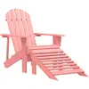Image de vidaXL Chaise de jardin Adirondack avec pouf bois de sapin solide rose