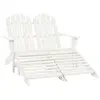 Image de vidaXL Chaise de jardin Adirondack 2 places et repose-pied sapin blanc