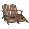 Image de Chaise de jardin Adirondack 2 places repose pied sapin marron