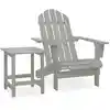Image de vidaXL Chaise de jardin Adirondack avec table Bois de sapin Gris