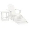 Image de vidaXL Chaise de jardin Adirondack avec pouf et table Sapin Blanc