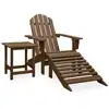 Image de vidaXL Chaise de jardin Adirondack avec pouf et table Sapin Marron