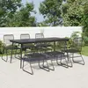 Image de vidaXL Ensemble à manger de jardin 7 pcs Noir Rotin PVC