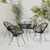 Image de vidaXL Ensemble à dîner d'extérieur 5 pcs Rotin PVC Noir