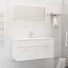 Image de vidaXL Ensemble de meubles de salle de bain 2pcs blanc bois ingénierie