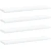 Image de vidaXL Panneaux de Bibliothèque 4 pcs, Étagère Murale Flottante, Plaque d’Étagère de Rangement Salon Intérieur, Blanc Bois d’Ingénierie