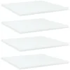 Image de vidaXL Panneaux de Bibliothèque 4 pcs, Étagère Murale Flottante, Plaque d’Étagère de Rangement Salon Intérieur, Blanc Bois d’Ingénierie