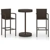 Image de vidaXL Ensemble de Bar de Jardin 3 pcs Mobilier de Bistrot Ensemble de Salle à Manger d'Extérieur Salon de Jardin Résine Tressée Marron