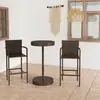 Image de vidaXL Ensemble de bar de jardin 3 pcs Résine tressée Marron