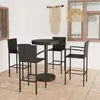 Image de vidaXL Ensemble de bar de jardin 5 pcs Résine tressée Noir