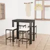 Image de vidaXL Ensemble de bar de jardin 5 pcs et coussins Résine tressée Noir